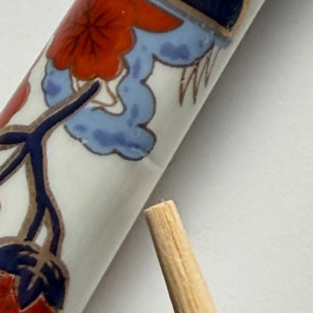 Prill Sheffield England Porcelain Handle Knife Set Floral Cheese Fork 3pc